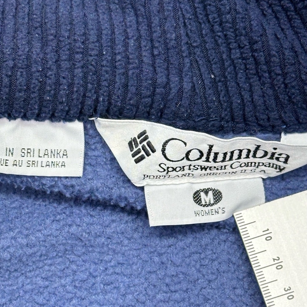 Columbia SL7144 Vintage Womens Medium Blue Full Zip Fleece Jacket Activewear - Picture 9 of 12